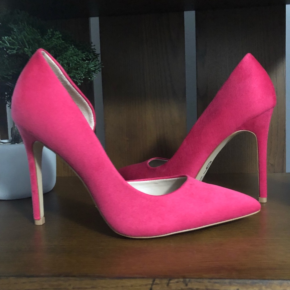 Mix No. 6 Hot Pink Faux Suede Stilettos 4” Heel Size 6.5 NWOB - Picture 2 of 9